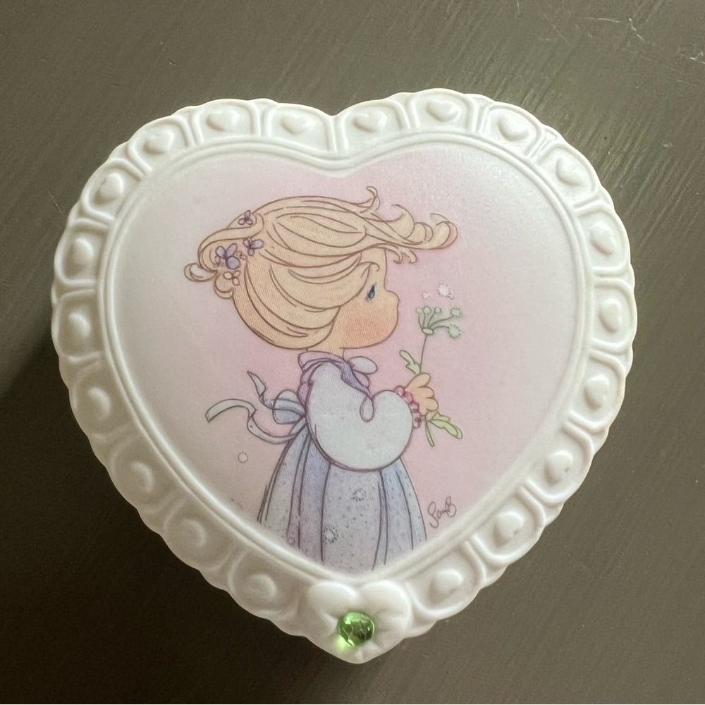 Vintage Precious Moments Trinket Box | August